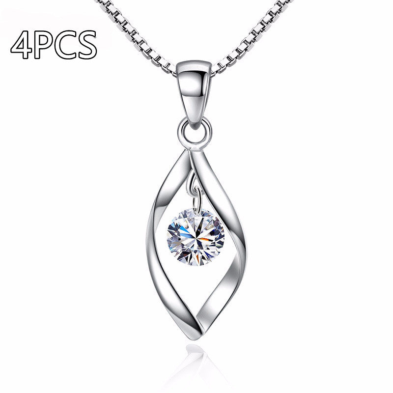 Zircon Twist Pendant Necklace | KAH Jewelry
