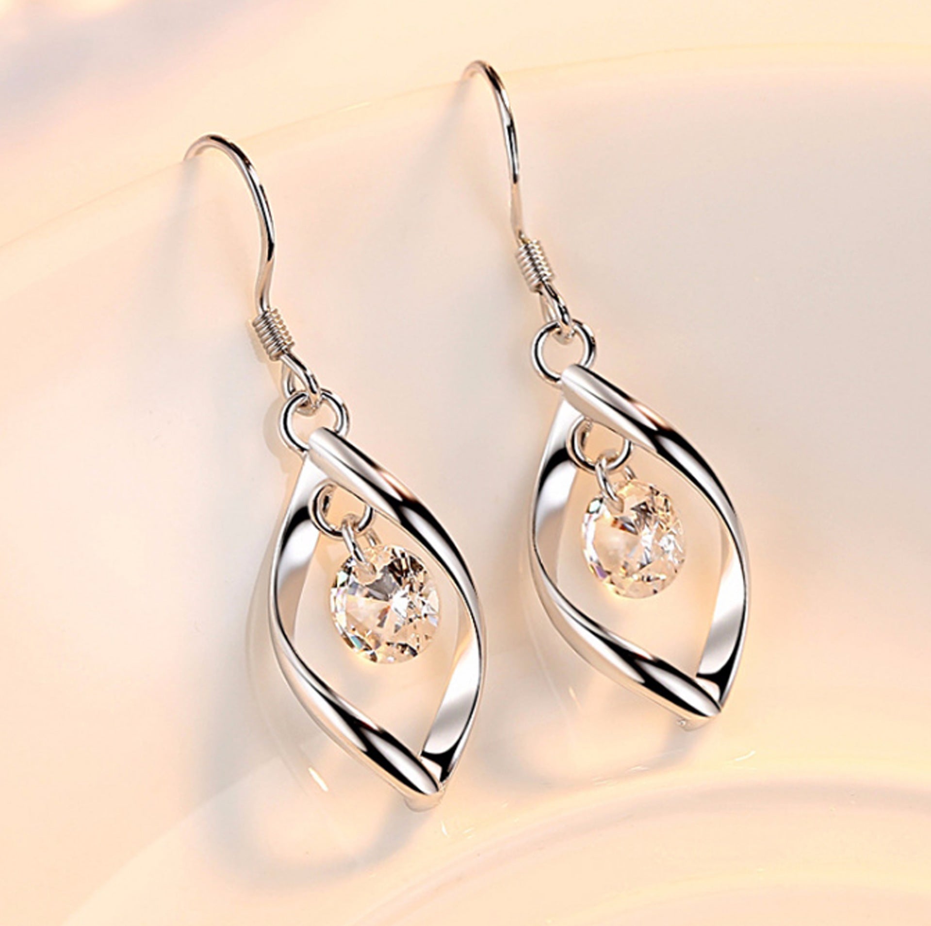 Zircon Silver Stud Earrings | KAH Jewelry