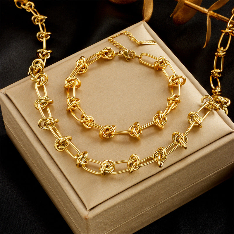 Punk Thorn Titanium Necklace & Bracelet Set | KAH Jewelry