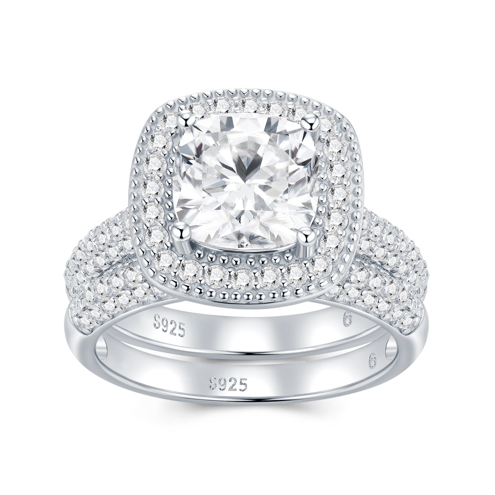 S925 Moissanite Platinum Silver Jewelry Set | KAH Jewelry