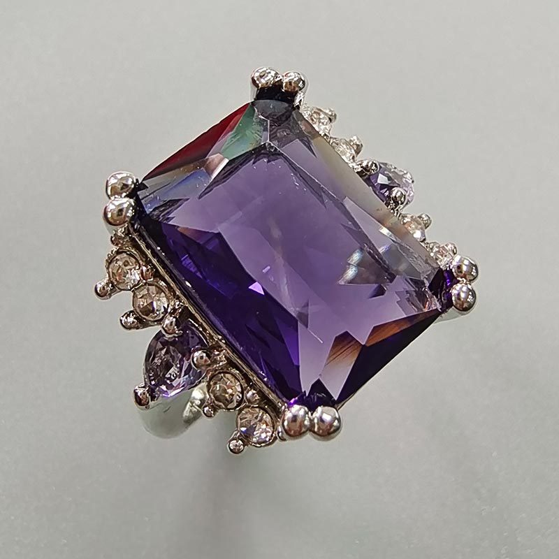 Purple Zircon Teardrop Ring | KAH Jewelry
