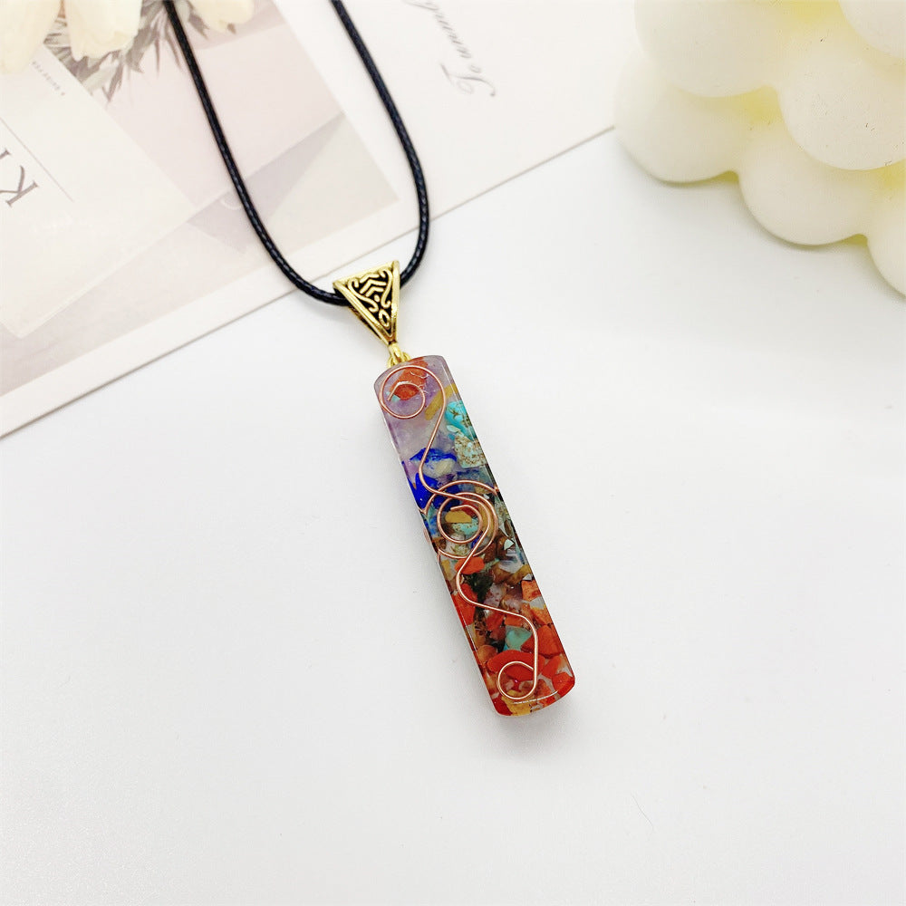 7 Chakra Crystal Stone Pendant Necklace