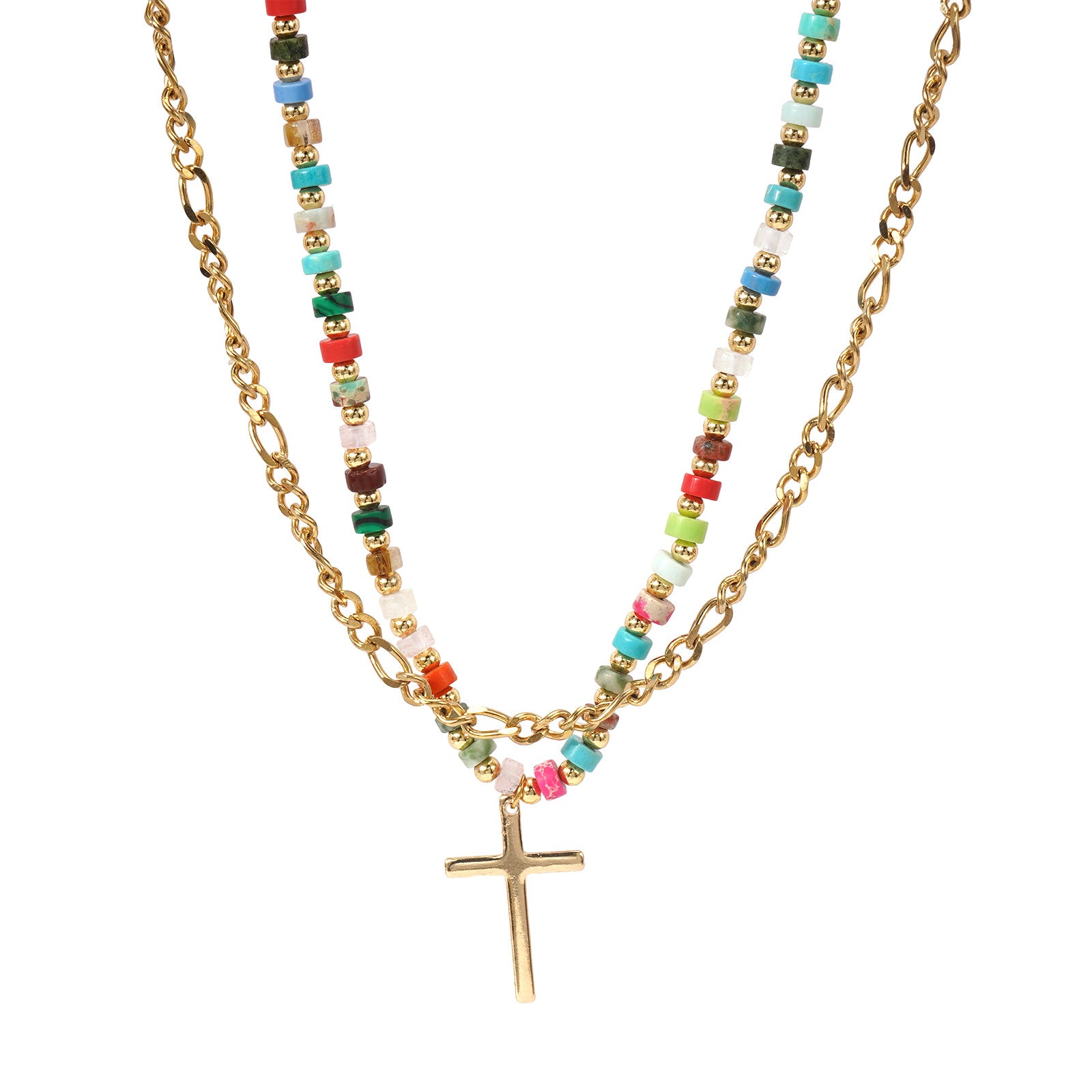 Colorful Beaded Double Layer Necklace | KAH Jewelry