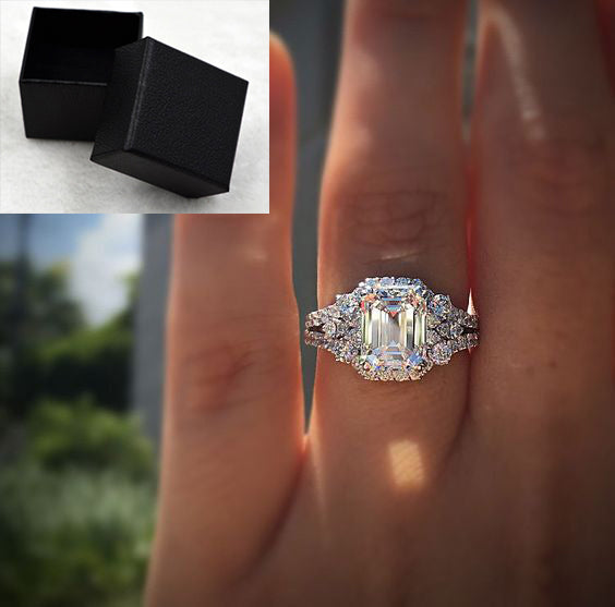 Princess Square Diamond Wedding Ring | KAH Jewelry