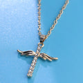 Angel Wings Cross Pendant Necklace | KAH Jewelry