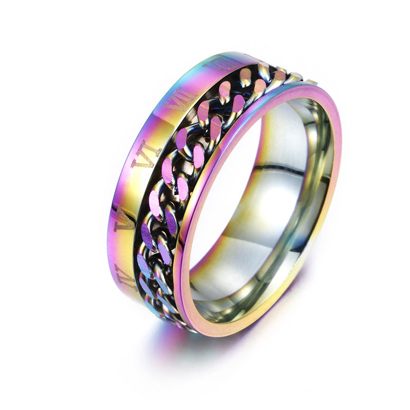 Titanium Rotatable Couple Spinner Ring | KAH Jewelry