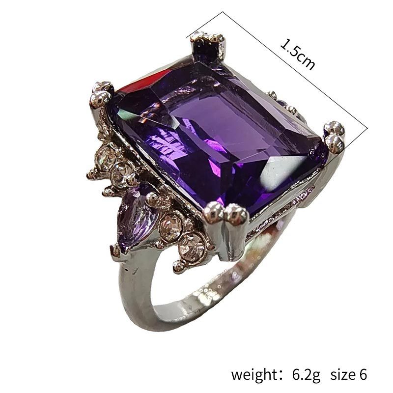 Purple Zircon Teardrop Ring | KAH Jewelry