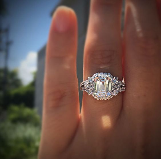 Princess Square Diamond Wedding Ring | KAH Jewelry
