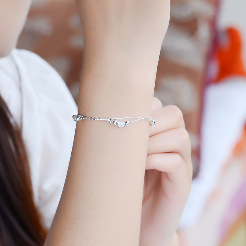Double Layer Heart Bead Bracelet | KAH Jewelry