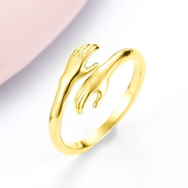 Hands Hug Adjustable Ring | KAH Jewelry