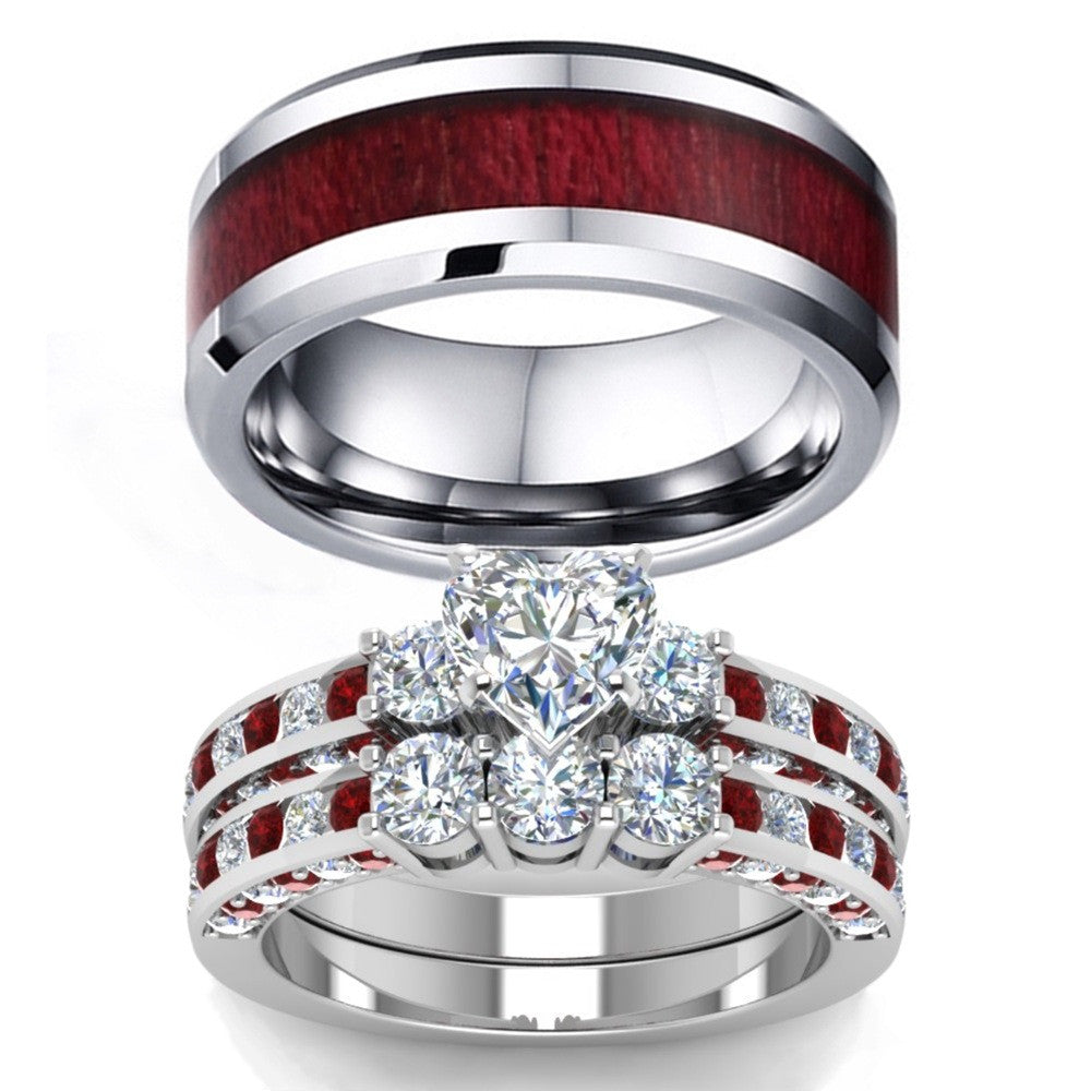 Couple Zircon Promise Rings | KAH Jewelry