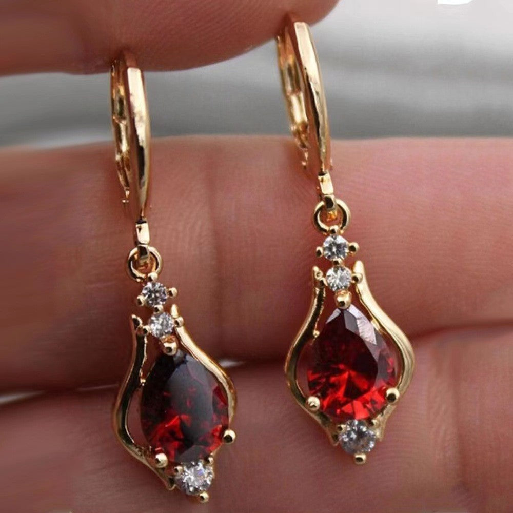 Purple Zircon Teardrop Earrings | KAH Jewelry