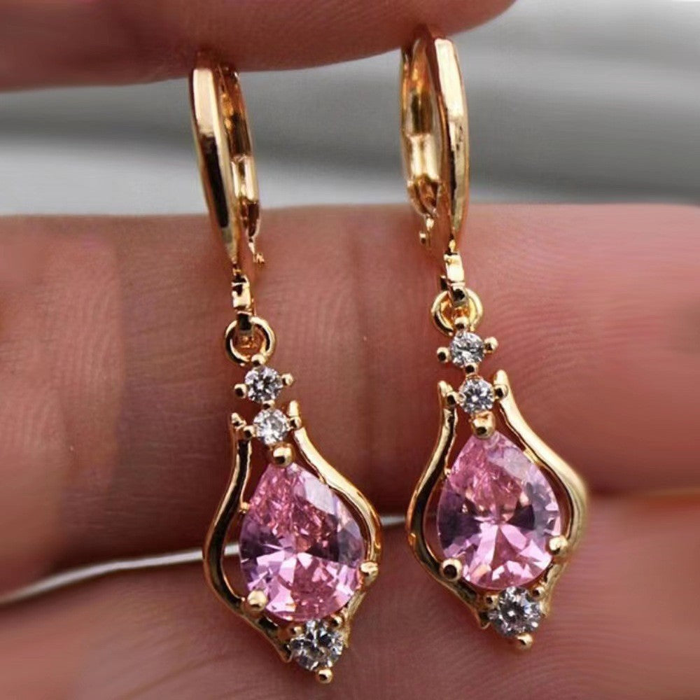 Purple Zircon Teardrop Earrings | KAH Jewelry