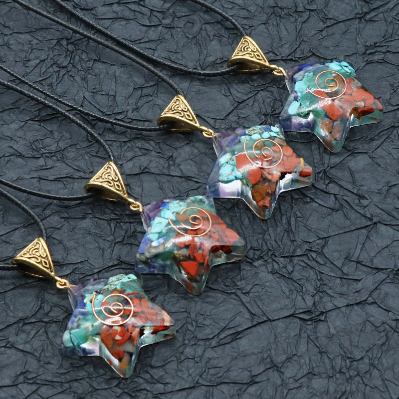 7 Chakra Crystal Stone Pendant Necklace | KAH Jewelry
