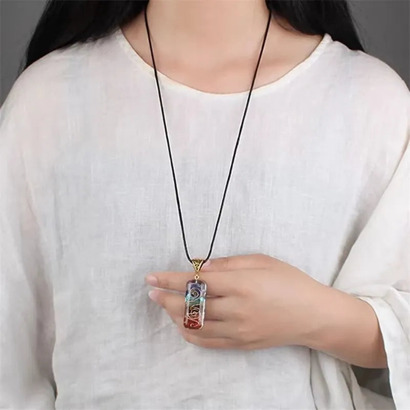 7 Chakra Crystal Stone Pendant Necklace | KAH Jewelry