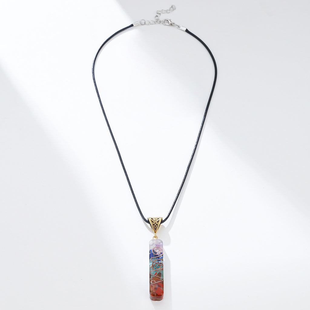 7 Chakra Crystal Stone Pendant Necklace | KAH Jewelry