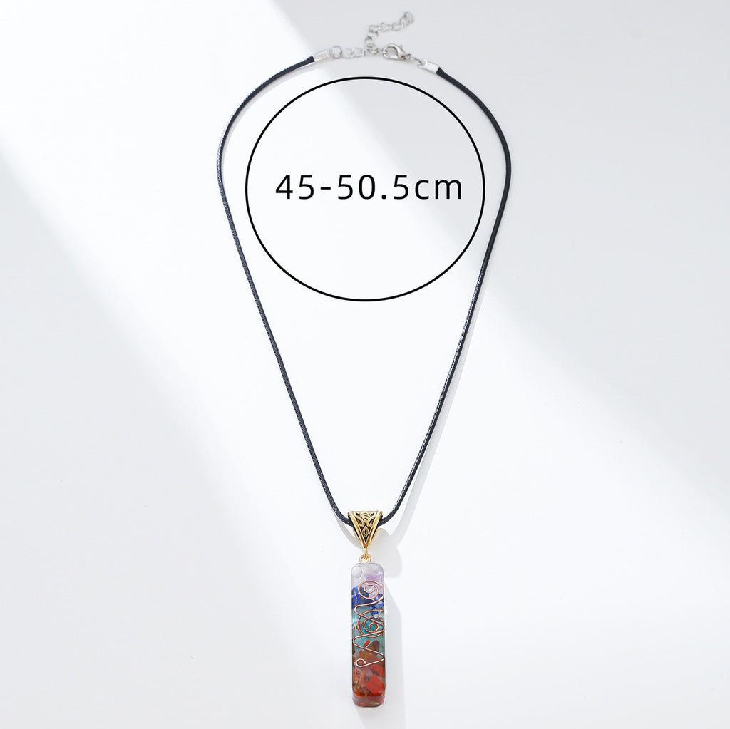 7 Chakra Crystal Stone Pendant Necklace | KAH Jewelry