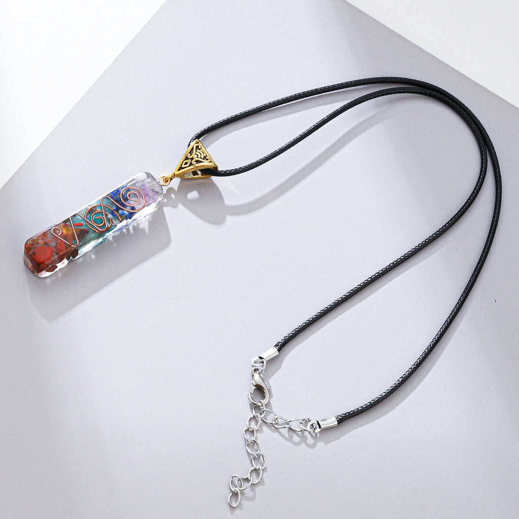 7 Chakra Crystal Stone Pendant Necklace | KAH Jewelry