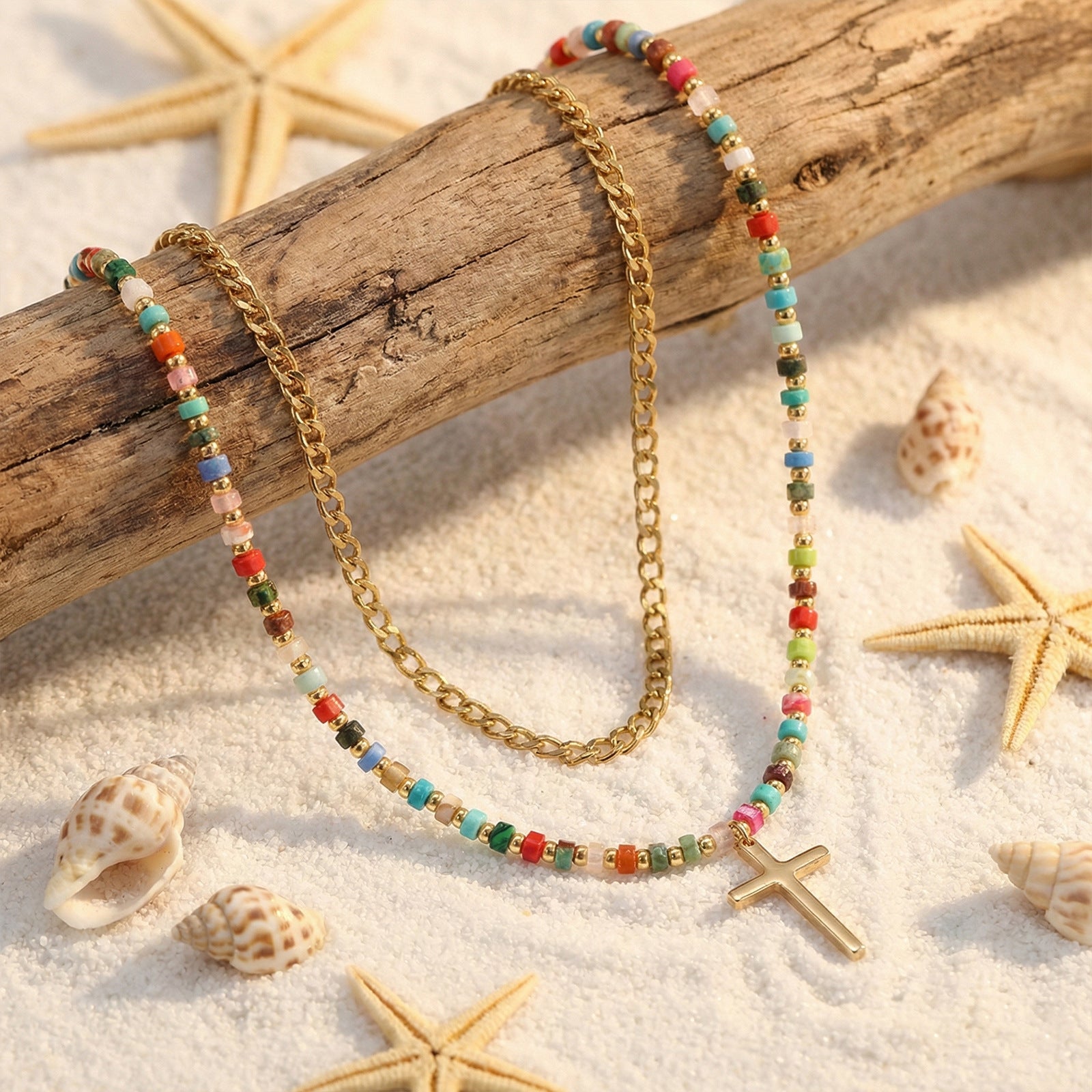 Colorful Beaded Double Layer Necklace | KAH Jewelry