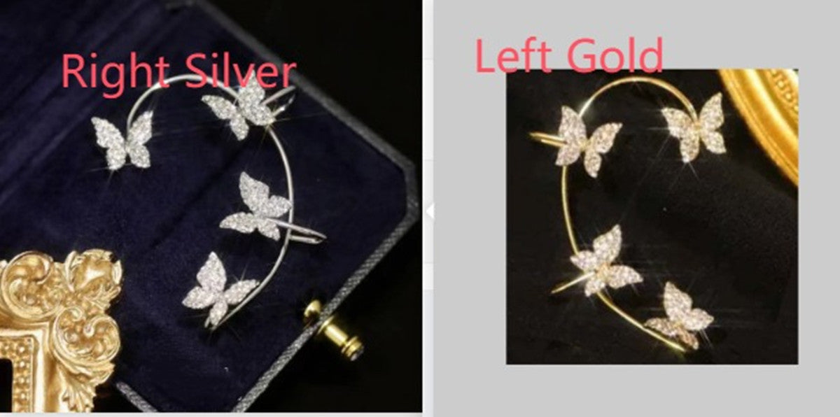 Butterfly Ear Clip & Hook Earrings
