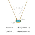 Oval & Square Inlay Pendant Necklace
