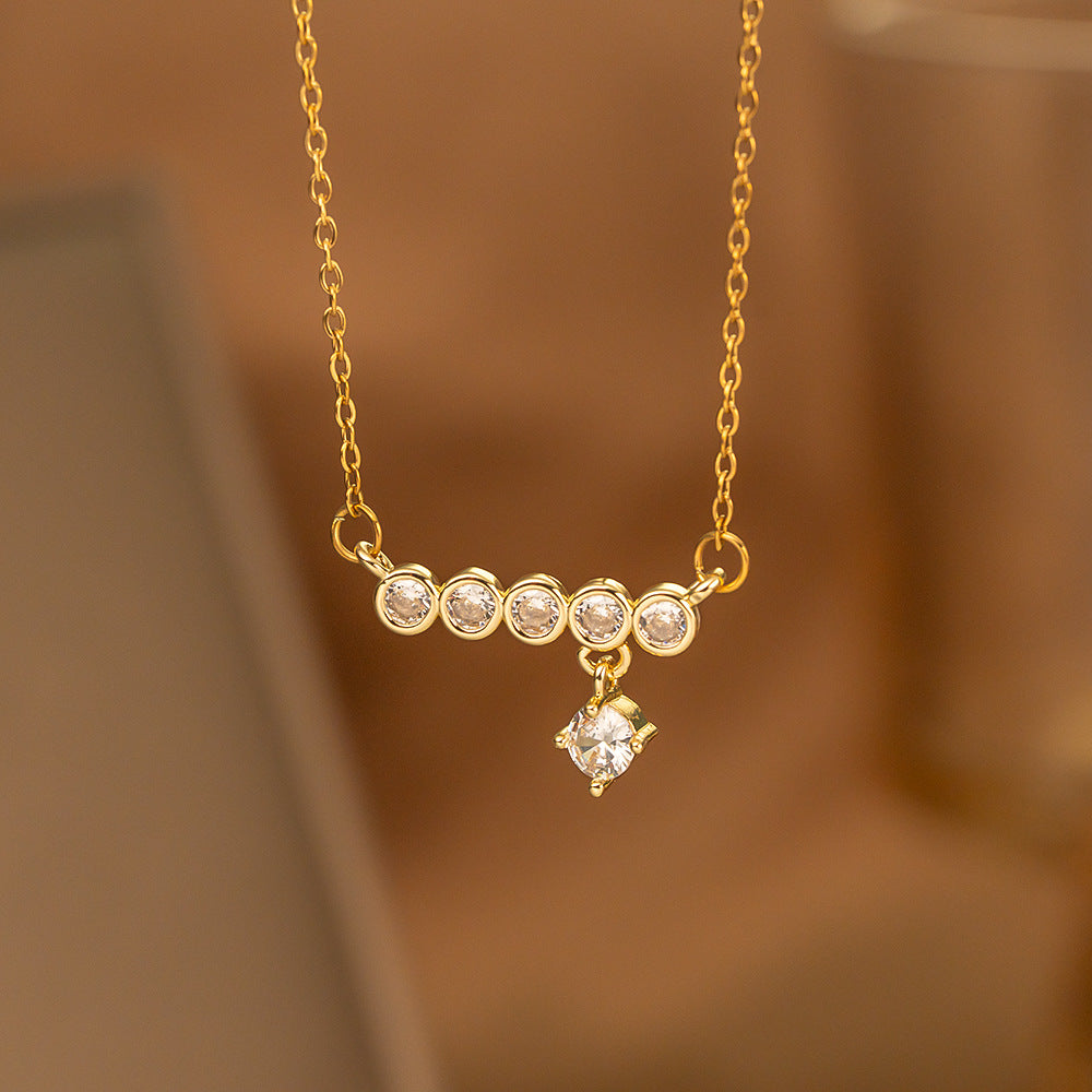 Minimalist Single Diamond Pendant Necklace | KAH Jewelry