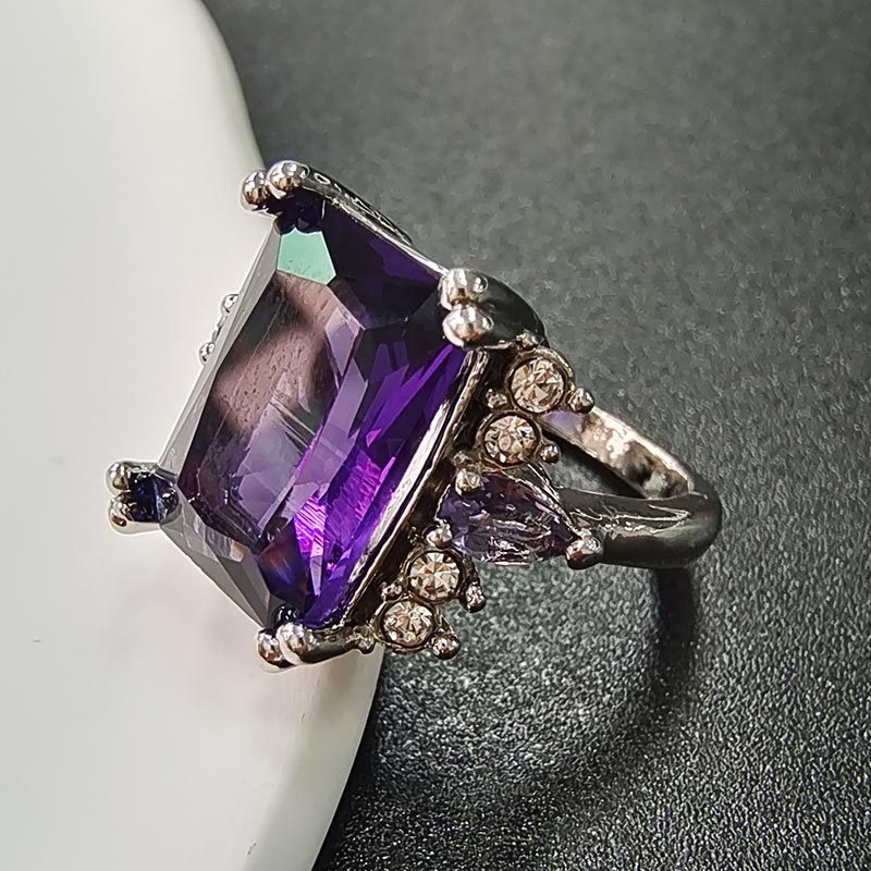 Purple Zircon Teardrop Ring | KAH Jewelry