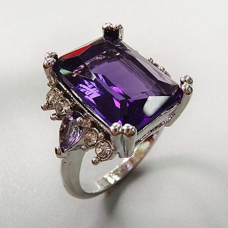 Purple Zircon Teardrop Ring | KAH Jewelry