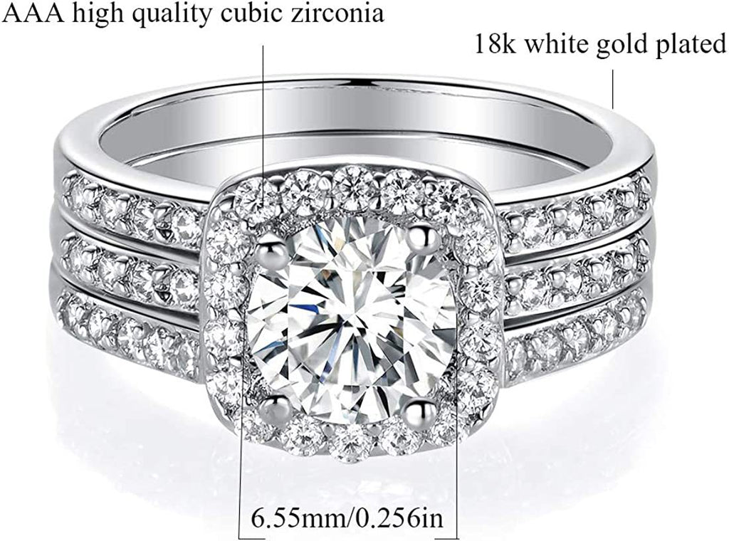 Square Zircon Stackable Ring Set | KAH Jewelry