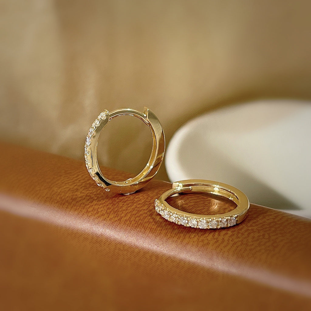 S925 Silver Diamond Row Earrings | KAH Jewelry