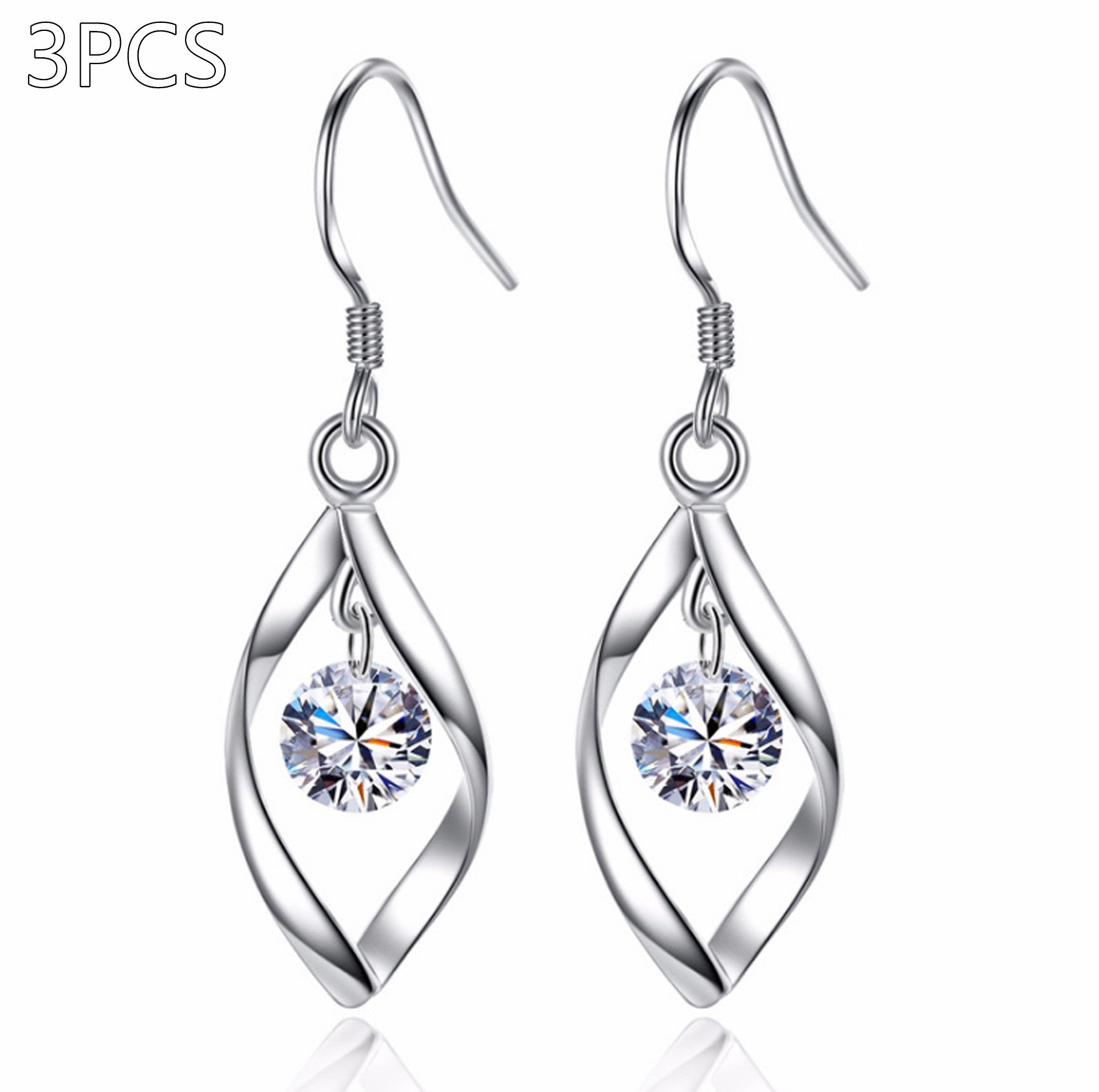 Zircon Silver Stud Earrings | KAH Jewelry