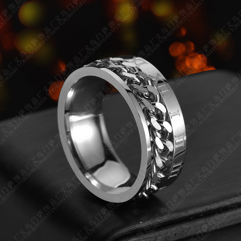 Titanium Rotatable Couple Spinner Ring | KAH Jewelry