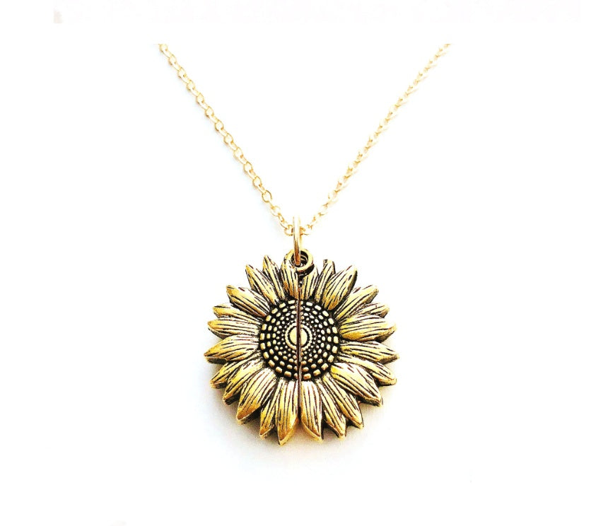 Sunflower Name Necklace | KAH Jewelry