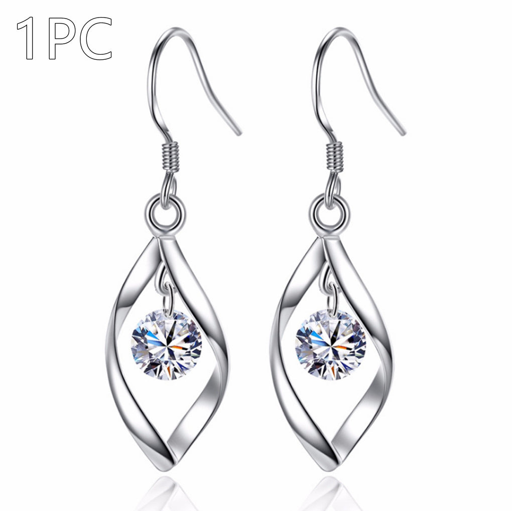Zircon Silver Stud Earrings | KAH Jewelry