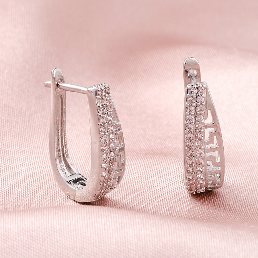 14K Gold Zircon Button Ear Clips | KAH Jewelry
