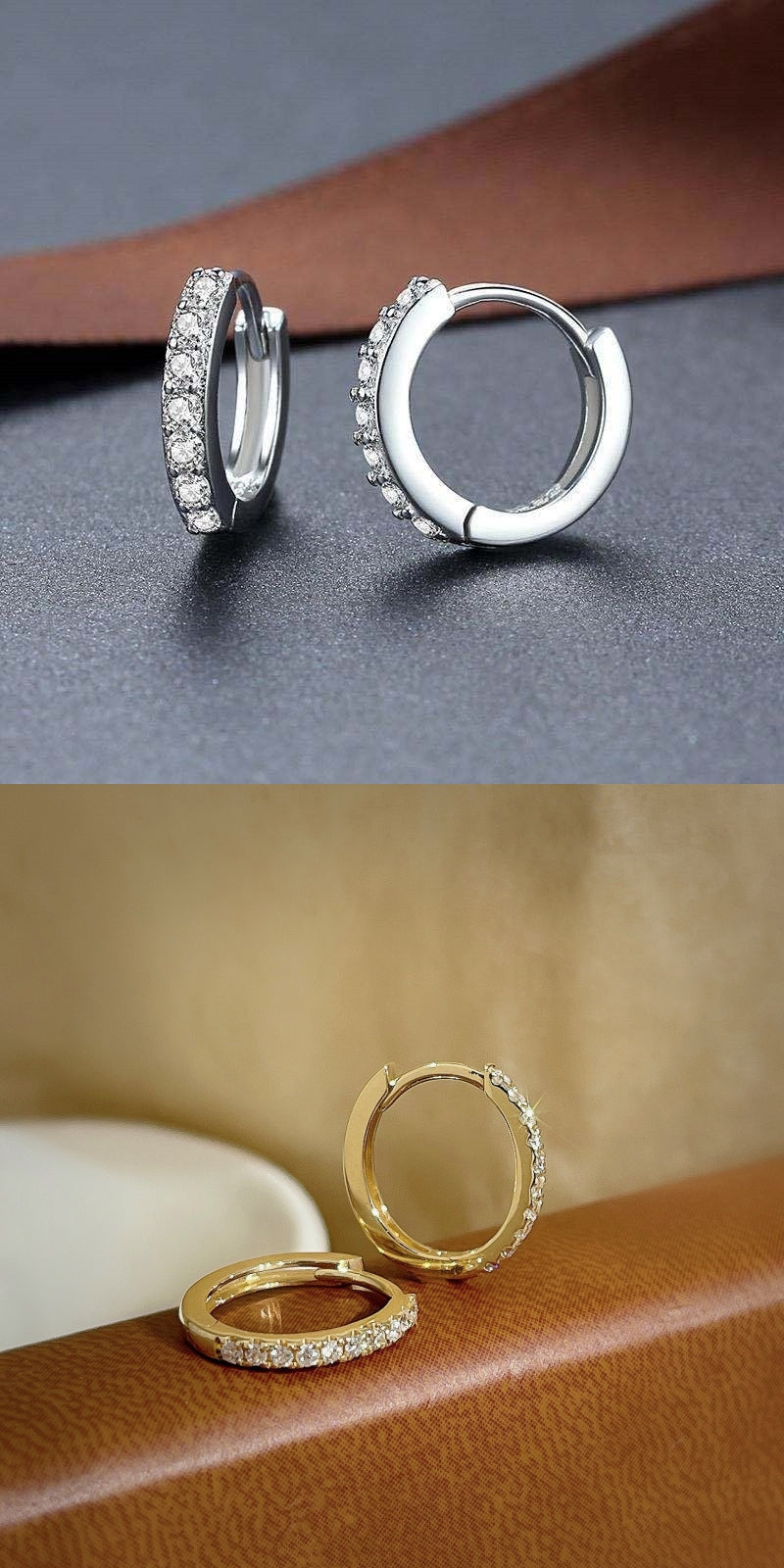 S925 Silver Diamond Row Earrings
