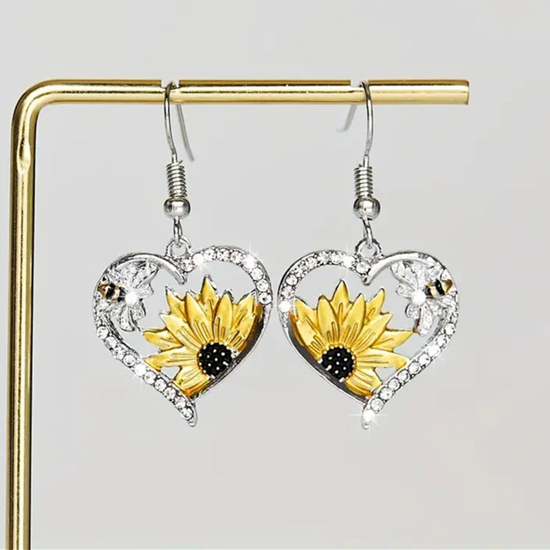 Bee & Sunflower Stud Earrings | KAH Jewelry