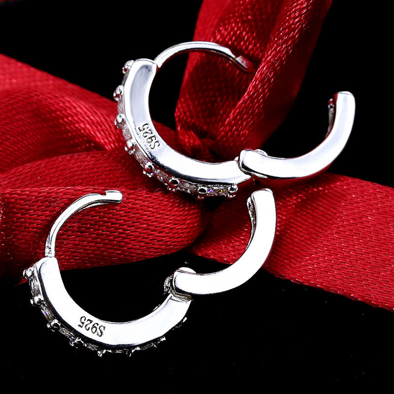 S925 Silver Diamond Row Earrings | KAH Jewelry