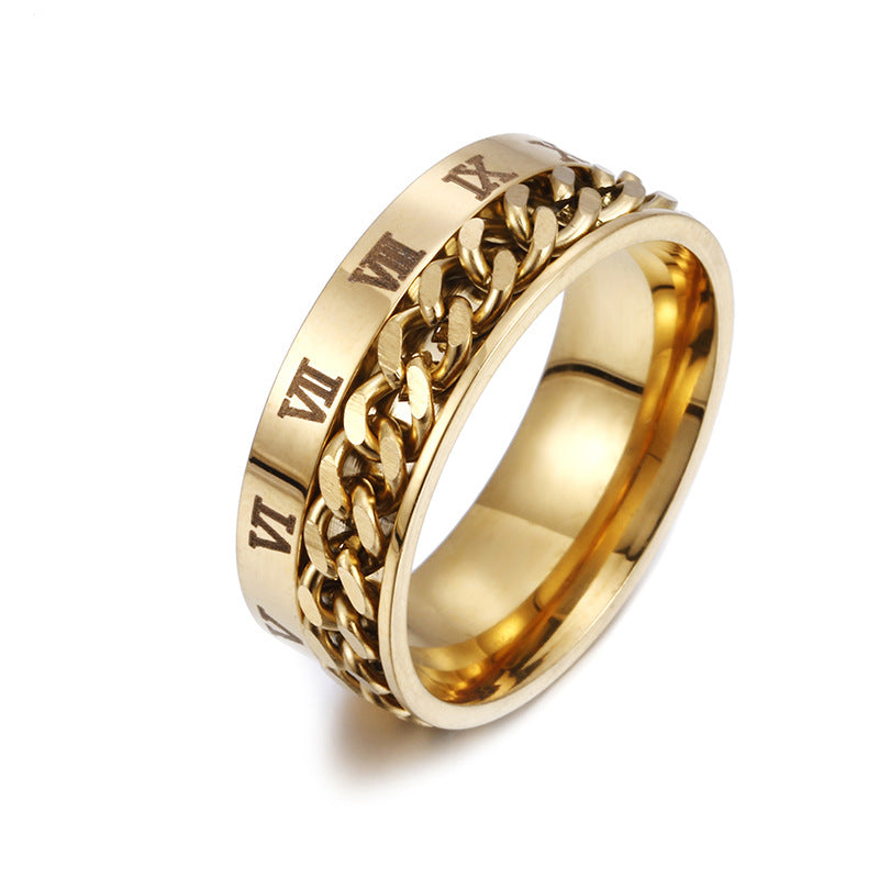 Titanium Rotatable Couple Spinner Ring | KAH Jewelry