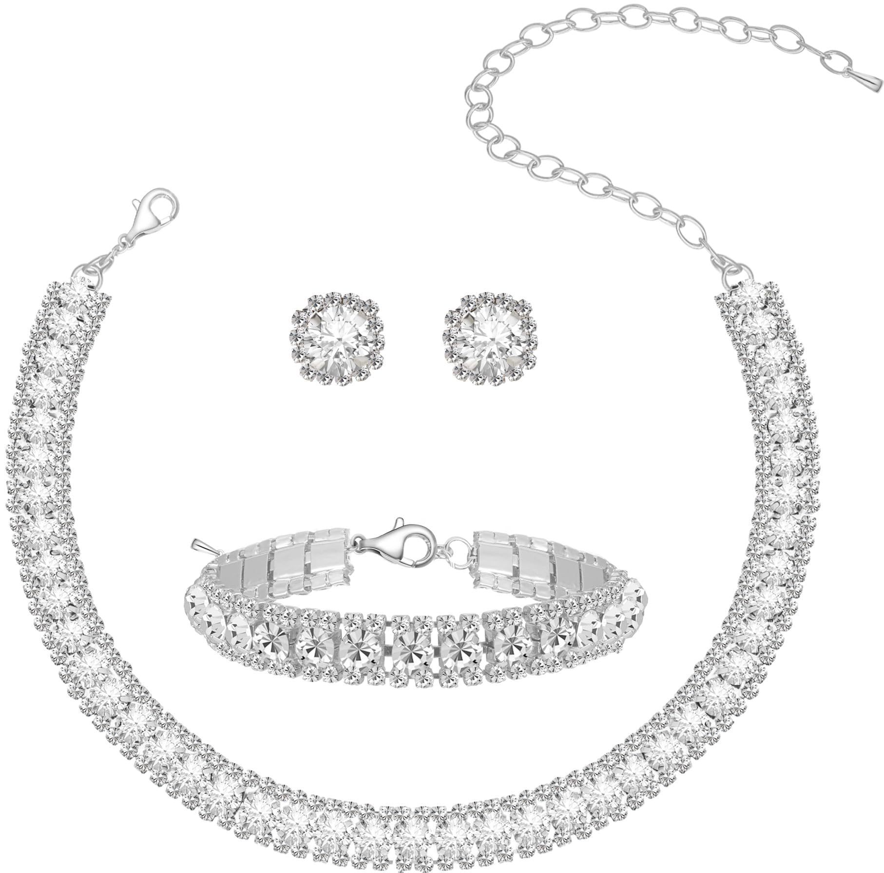 Full Diamond Light Luxury Necklace Set | KAH Jewelry