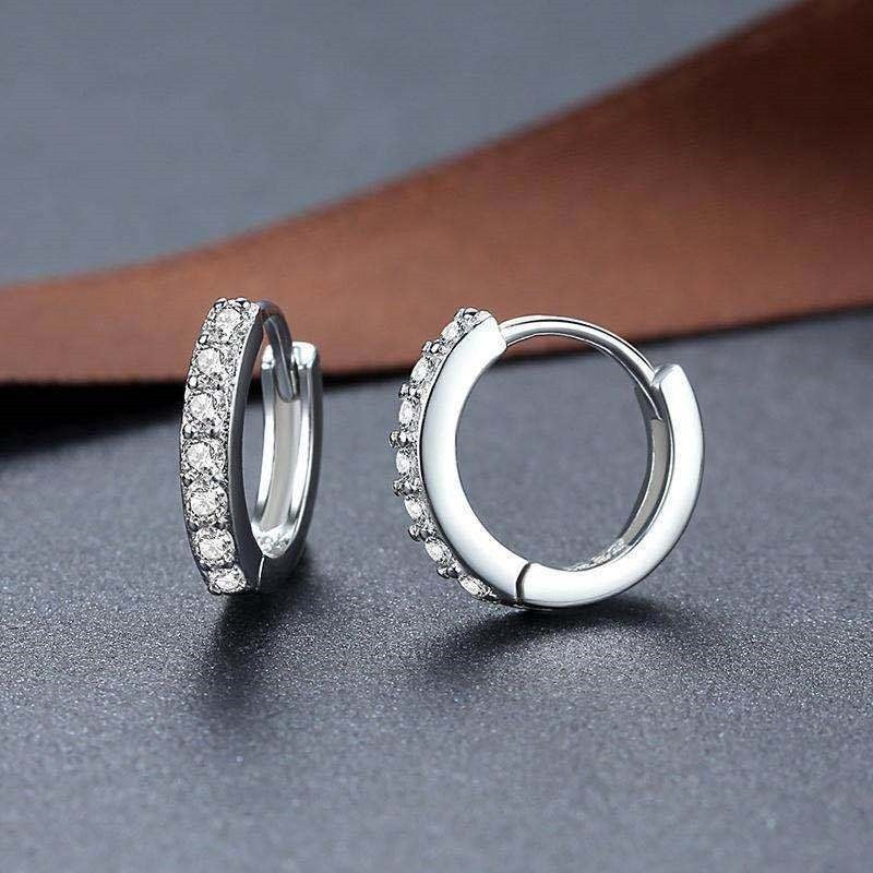 S925 Silver Diamond Row Earrings