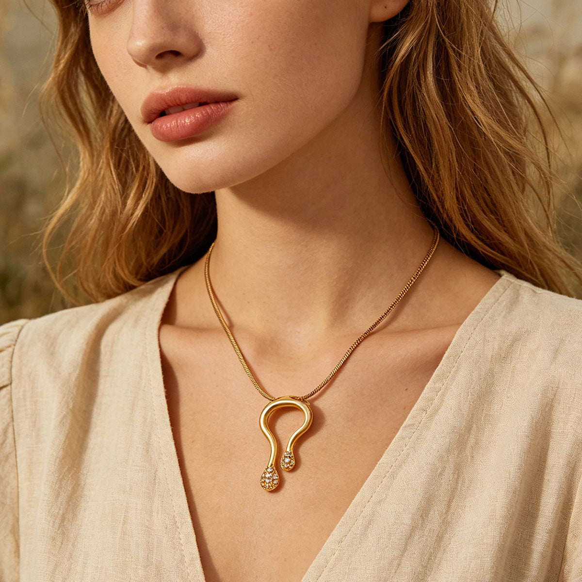 U-Shape Fairy Clavicle Necklace | KAH Jewelry