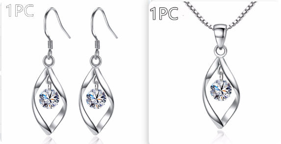 Zircon Silver Stud Earrings