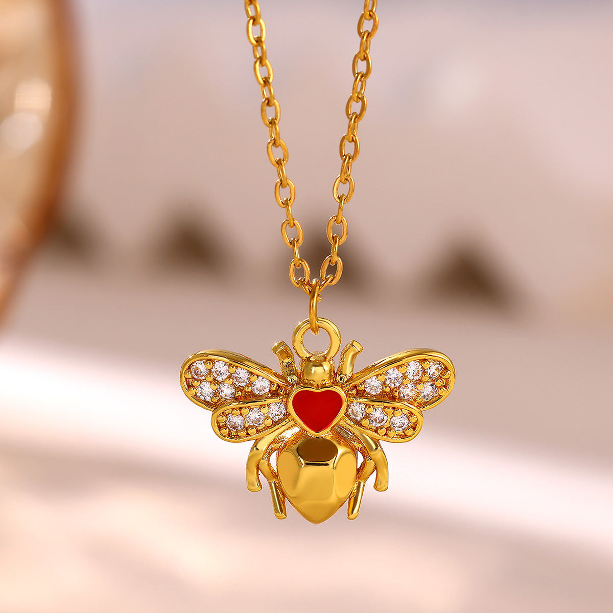 Gold Spider Geometric Pendant Necklace | KAH Jewelry