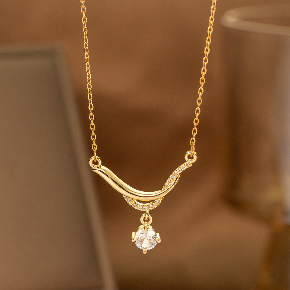 Minimalist Single Diamond Pendant Necklace | KAH Jewelry