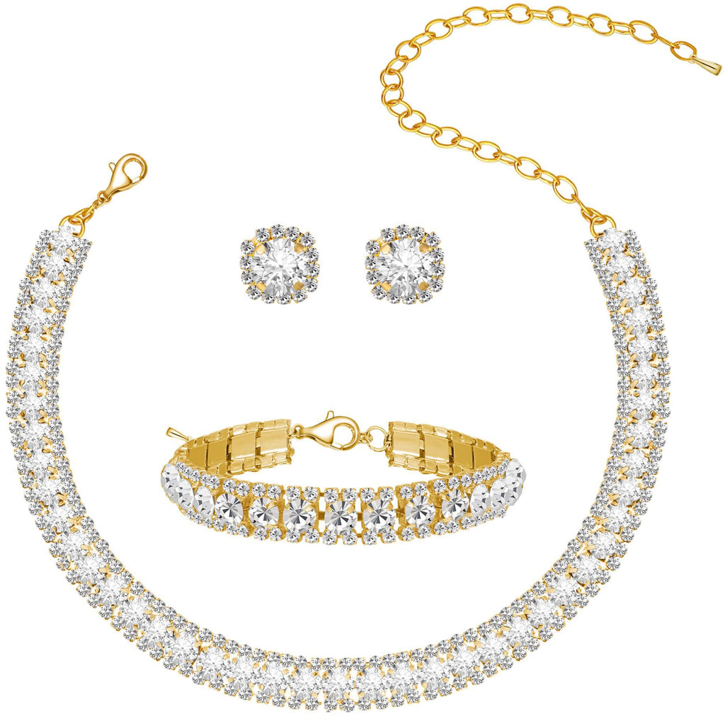 Full Diamond Light Luxury Necklace Set