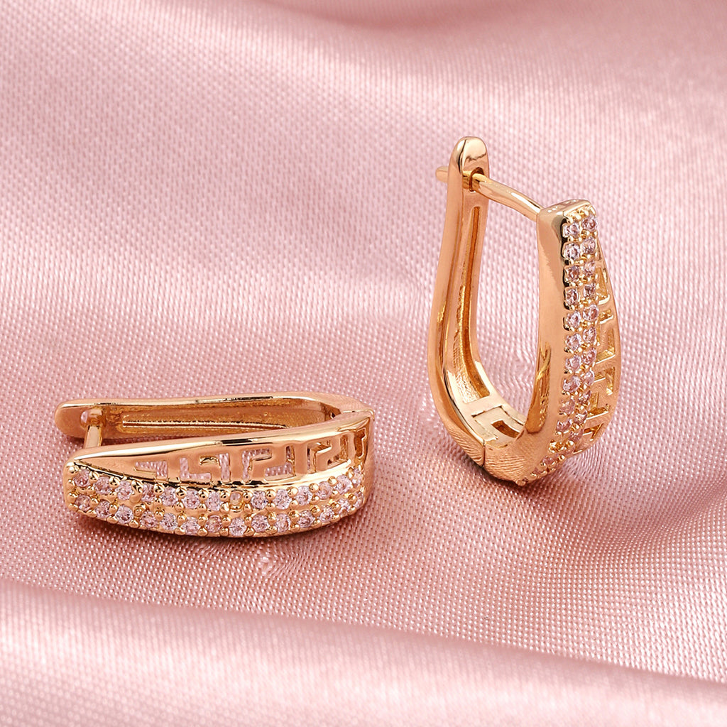 14K Gold Zircon Button Ear Clips