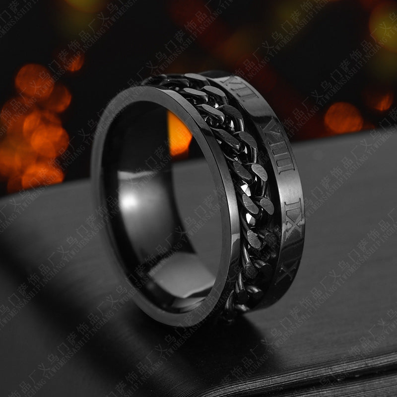 Titanium Rotatable Couple Spinner Ring | KAH Jewelry