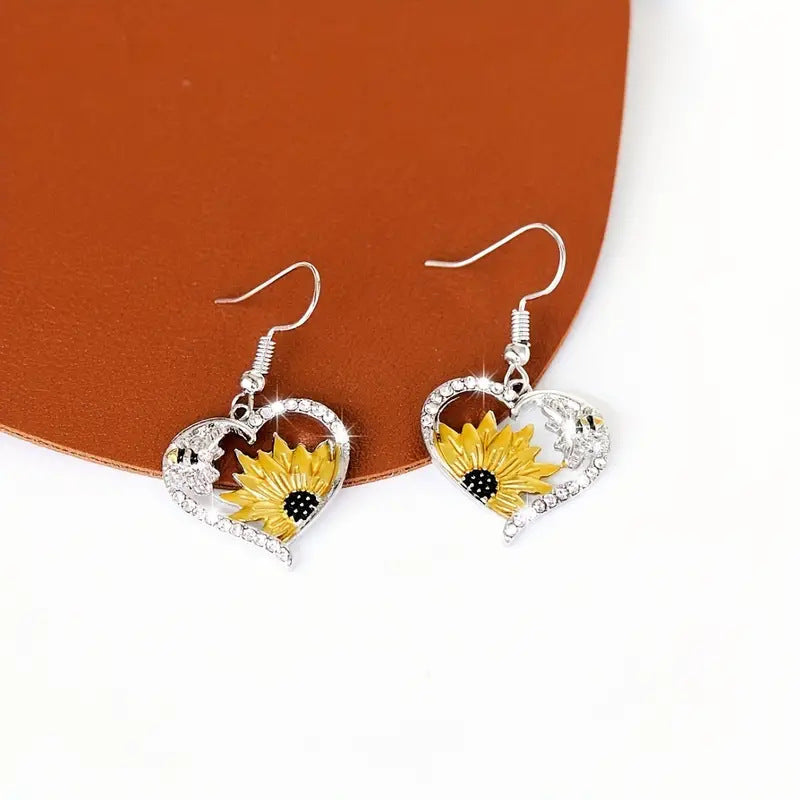 Bee & Sunflower Stud Earrings | KAH Jewelry