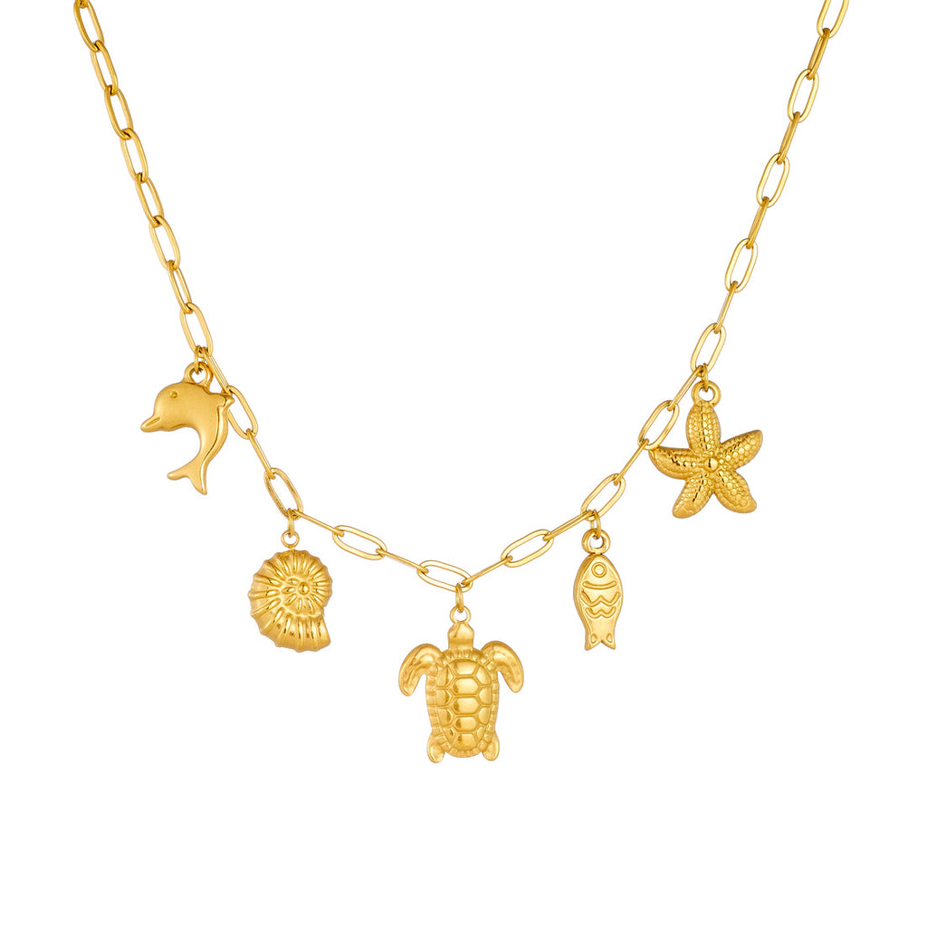 Ocean Charm Clavicle Necklace | KAH Jewelry